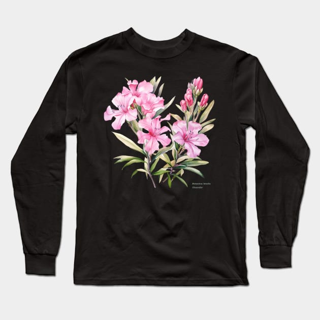 Botanica letalis - Oleander, beautiful flower, Botanical Long Sleeve T-Shirt by OurCCDesign